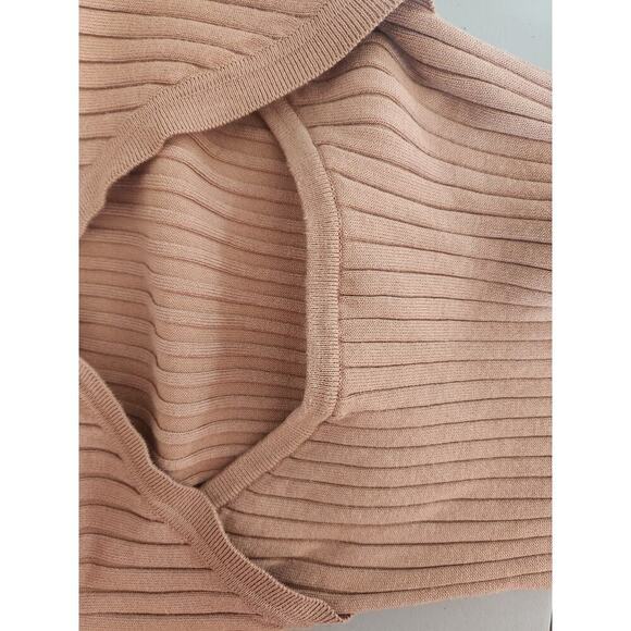 Defect New LSPACE Lena Cutout Collared Midi Dress Size L Camel 9D407 #2 - Picture 12 of 16